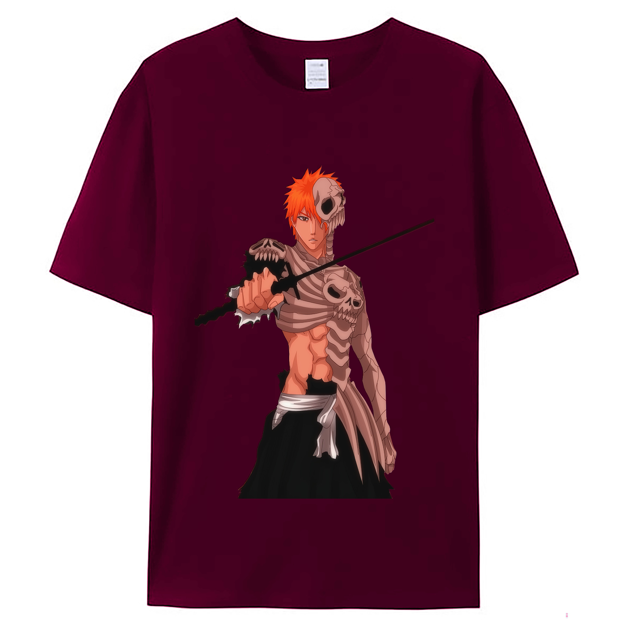 （画像用） ブリーチ 黒崎一護（くろさき いちご）BLEACH Kurosaki Ichigo レディースカジュアルプリントTシャツ（綿100％）